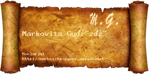 Markovits Győző névjegykártya